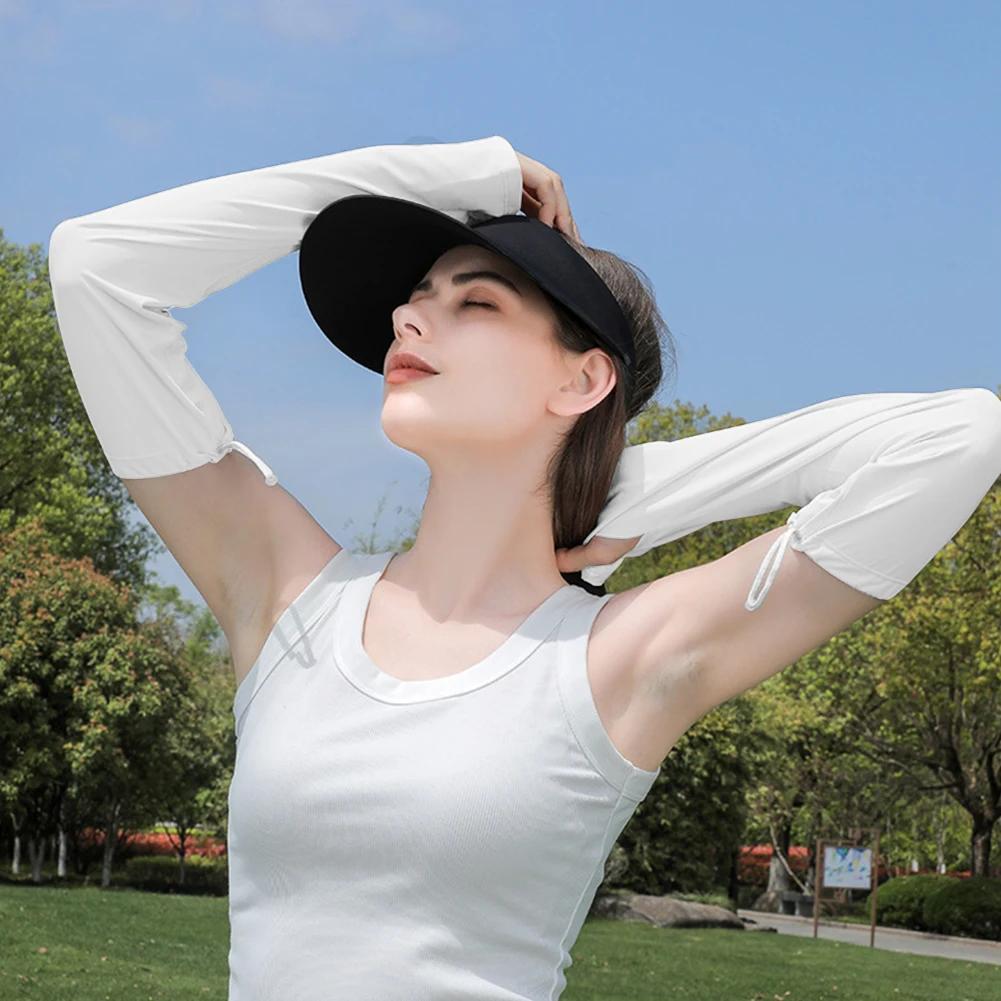 2PCS Cycling Arm Sleeves Ice Fabric Anti-UV Sunscreen Running Cycling Sleeve Outdoor Sport Cycling Unisex Arm Warmers Men Women