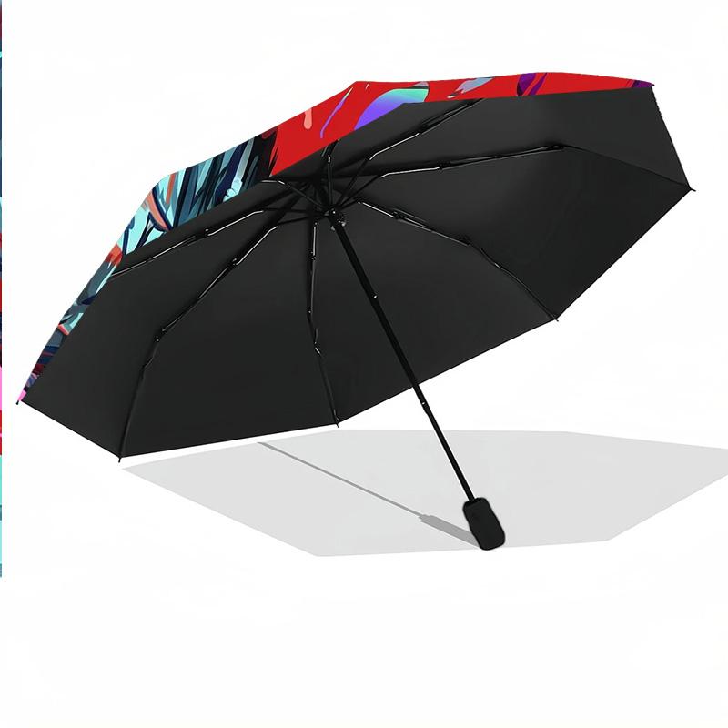 Custom Text Automatic 8 Bone Umbrella, Portable Sun Rain Protection UmbrellaDandadan