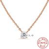 S925 Sterling Silver Feminine Minimalist Temperament Collarbone Chain Creative Fashion Zircon Short Accessories Necklace