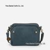 Three-Layer Leather Crossbody Clutch Bag