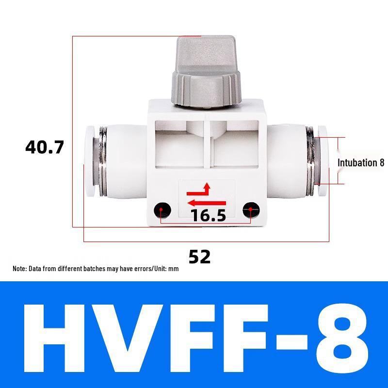 Pneumatic BUC-6-10 Hand Valve 8mm/12mm Air Hose Quick Connect Straight-Through Valve
