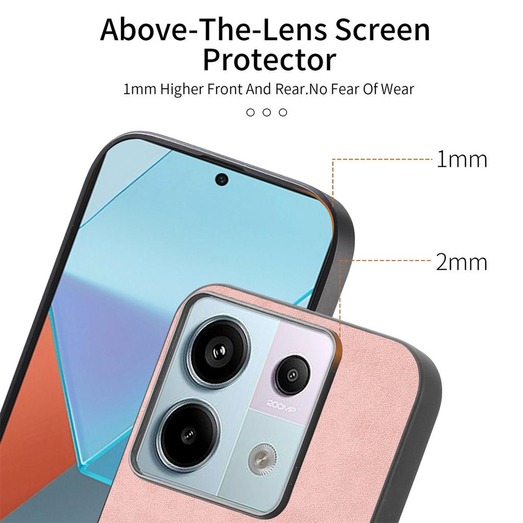 B1 For Xiaomi Poco X6 5G/Redmi Note 13 Pro 5G Leather Back Case Compatible with MagSafe Skin-Touch Phone Cover