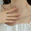316L Stainless Steel Circular Mung Bean Pendant Ladies Necklace Fashion Exquisite