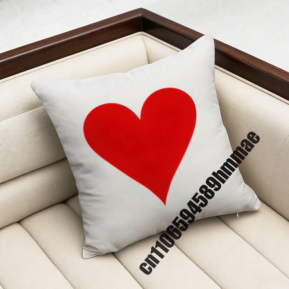 For Playing Cards Poker Red Heart Spades King Queen Throw Pillow Case Sham 45X45Cm 40Cm Square Car Pillowcase Pad Cushion Cover