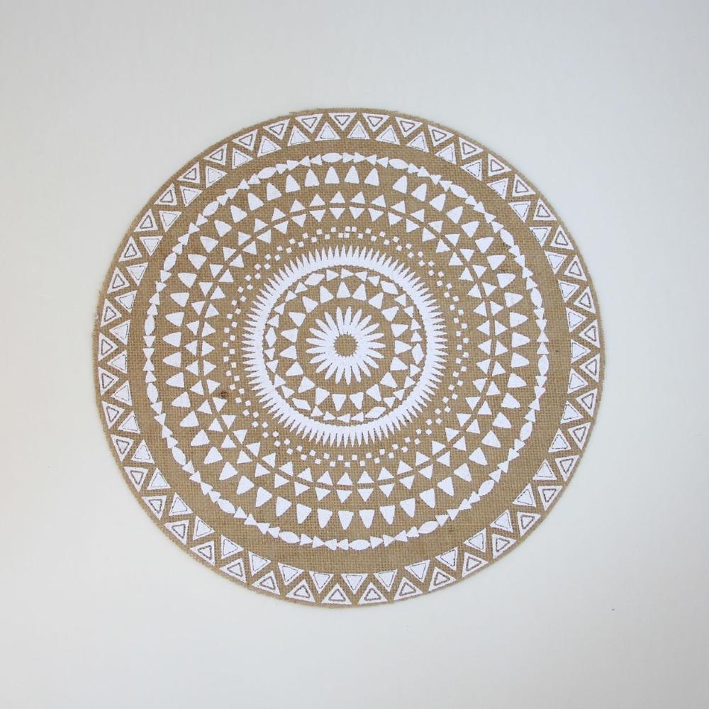 36/38cm Braided Place Mats Heat Resistant Cup Coaster Mat Vintage Round Placemat  Dining Table