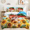 3D Sunflower Bedding Set Animal Duvet Cover Pillowcase 2/3 Pieces Soft Home Textile AU/DE/ES/EU Full Size Home Decoration Holiday Gift