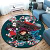 Classic Japanese-style Cartoon Demon Slayer Round Rug, Home Soft Decorative Anti-slip Yoga Mat and Chair Mat, Outdoor Floor Mat Carpet K33