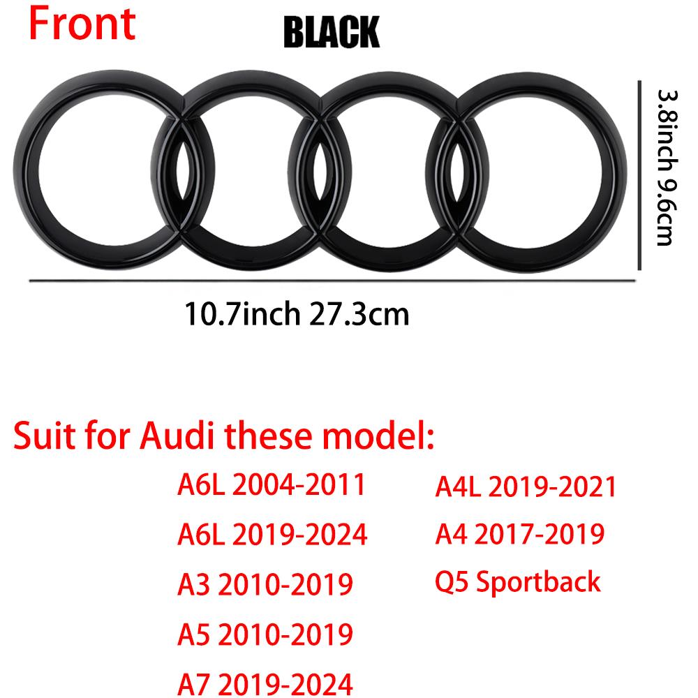 Logo 4 Anelli ABS Griglia Anteriore Auto Emblema Cofano Adesivo Badge Bagagliaio Posteriore Valvola Per Audi A3 A4 B8 8P A5 A6 A7 A8 Q2 Q3 Q5 Q7 Sline