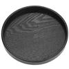 Round Shape Wood Serving Tray Non-Slip Solid Wood Food Serving Tray Black Decorative Serving Plate Kitchen Serving