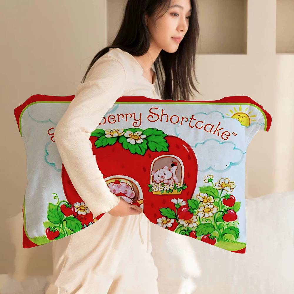 Classic Animation S-Strawberry S-Shortcake Pillow Towel Pillowcase For Hair And Skin, Standard Size Set Of Super Soft Pillow