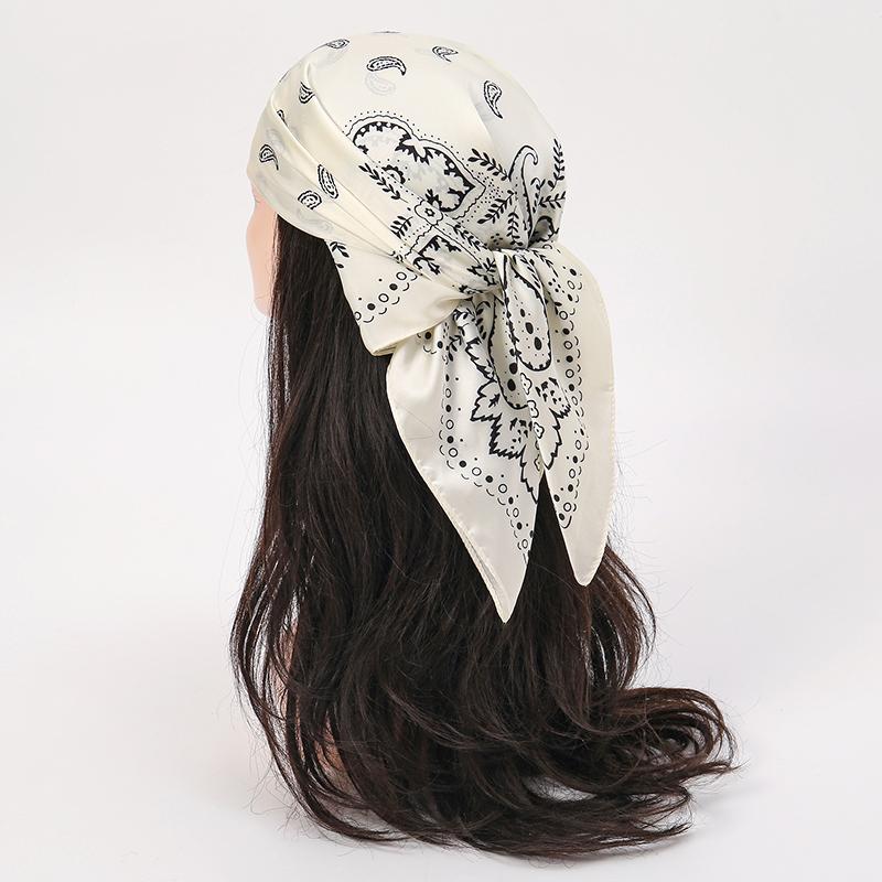 Fashion Designer Paisley Print Scarf Women 70x70cm Silk Scarves Luxury Bandana Summer Hijab Neckerchief Shawl Kerchief