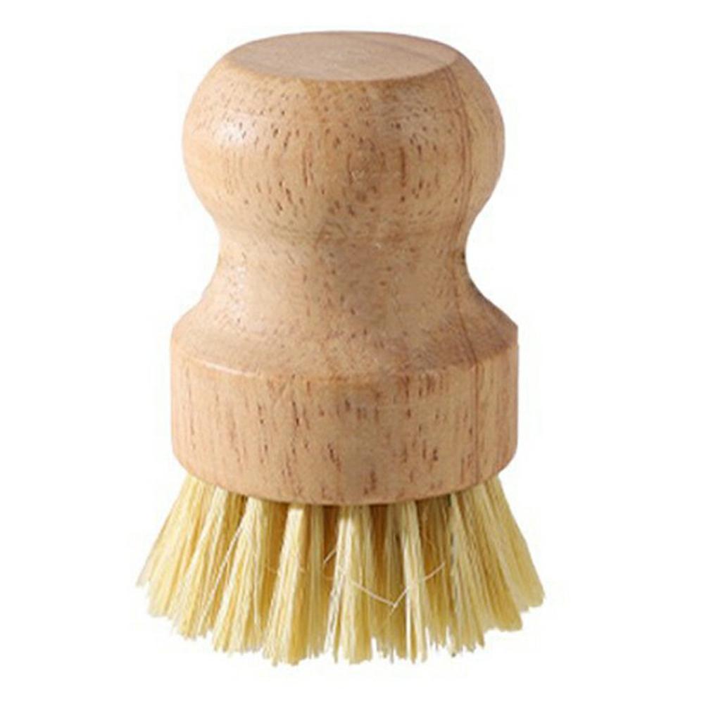

Solid Wood Dish Brush Sisal Coconut Fiber Kitchen Cleaning Brush Short Handle for Pot Pan Scrubbing