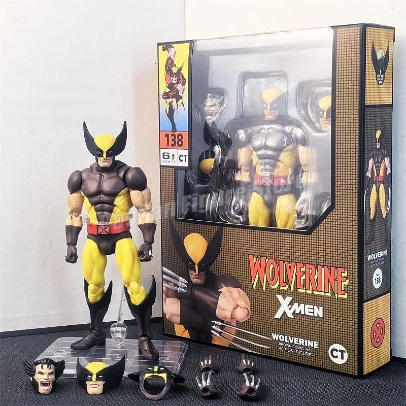 CT Toys Mafex 138 Wolverine Action Figure Brown Comic X-Men Figures Collection Figurine Shf Miles Morales Spider-Man Model Toy