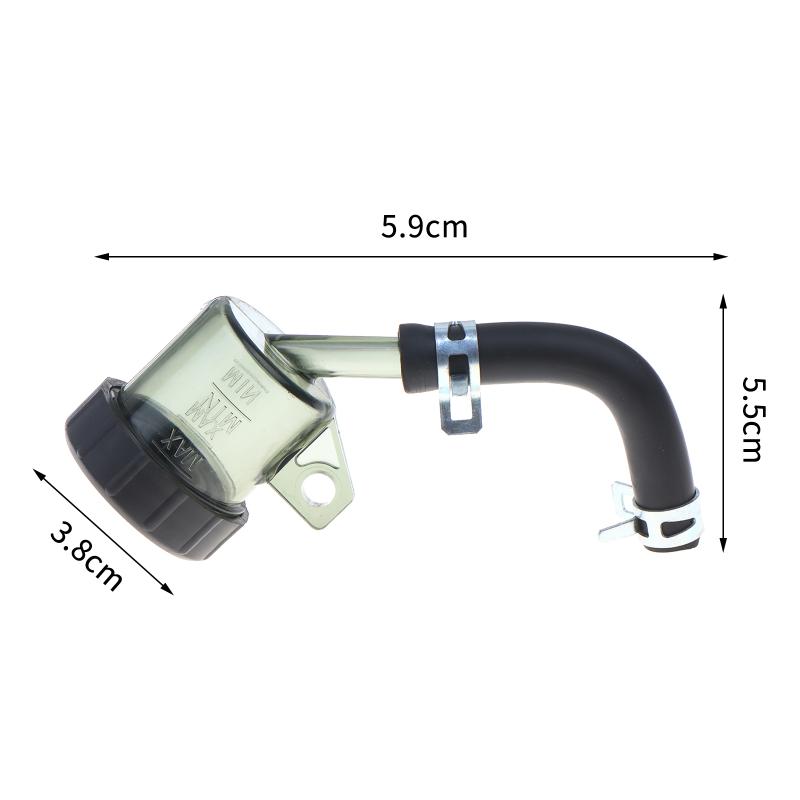 Universele Motorfiets Ronde Remvloeistofreservoir Transparante Oliebeker Met Rubberen Slang Voor Retro Schijfrem Hoofdcilinder Refit
