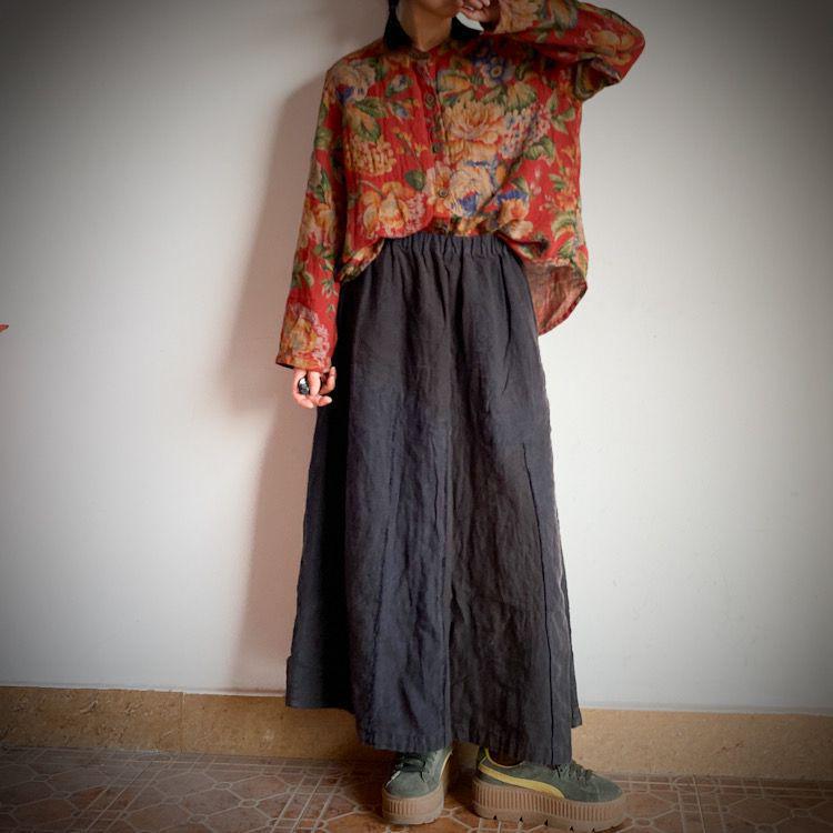 Retro Floral Double Layer Cotton Gauze Loose Fit Shirt - 1962 Yan Qing