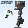 Universal Magnetic Quick Release Mount For Action Camera 360 Rotation And 18 45mm Clamp Ranges For Biking Motorcycle