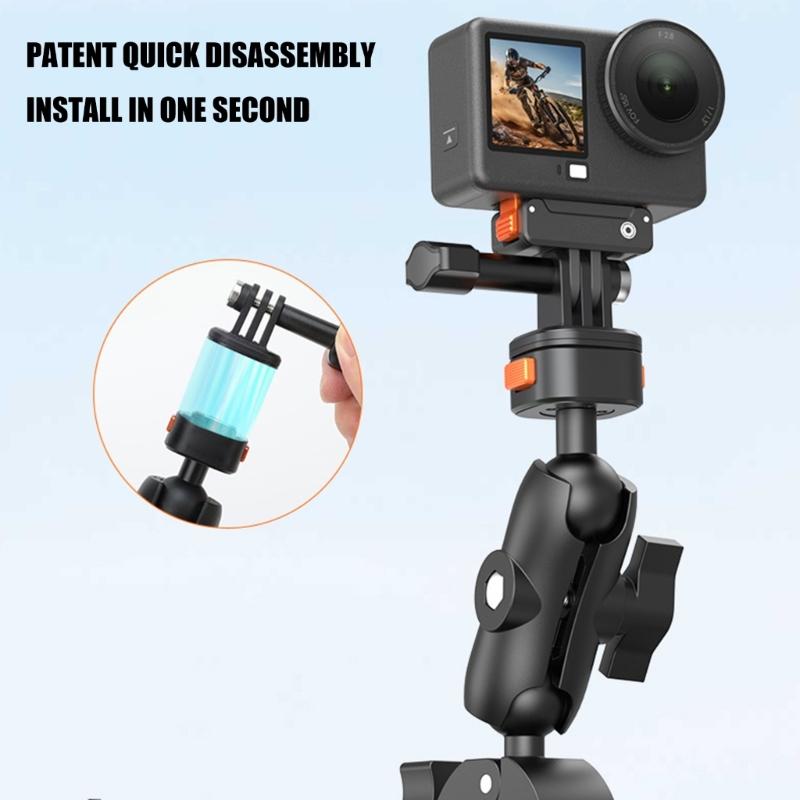 Universal Magnetic Quick Release Mount For Action Camera 360 Rotation And 18 45mm Clamp Ranges For Biking Motorcycle