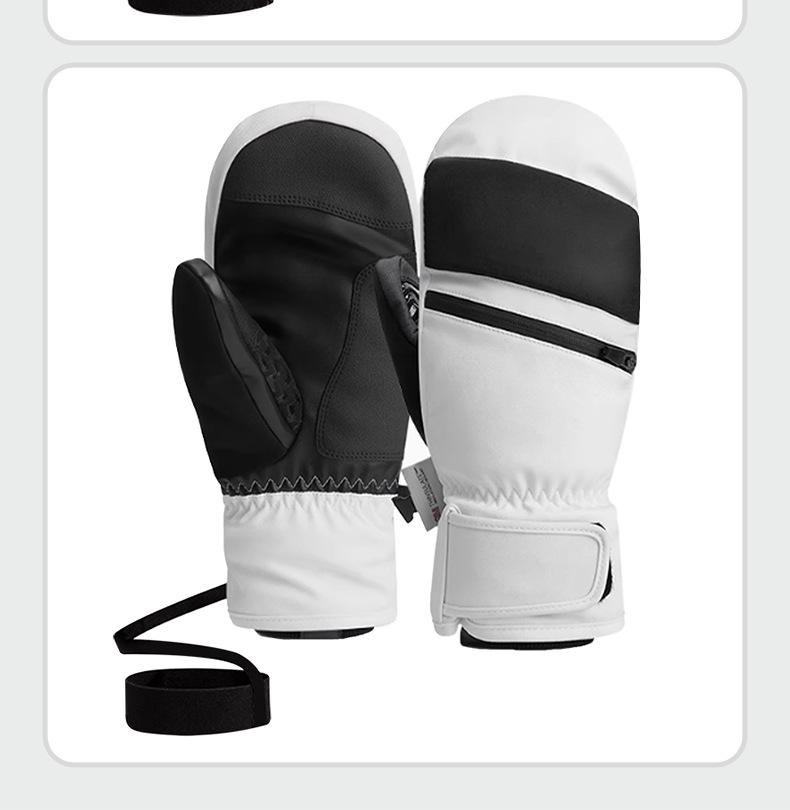 Windproof Ski Gloves for Men & Women, Thick Velvet, Touchscreen-Compatible, Warm 5-Finger Linings for Carving & Winter Sports