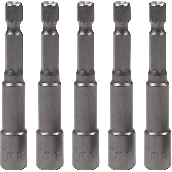 Utoolmart 1/4" Quick-Change Hex Shank 7mm Magnetic Nut Setter Driver Drill Bit, 65mm Length, Metric 10pcs