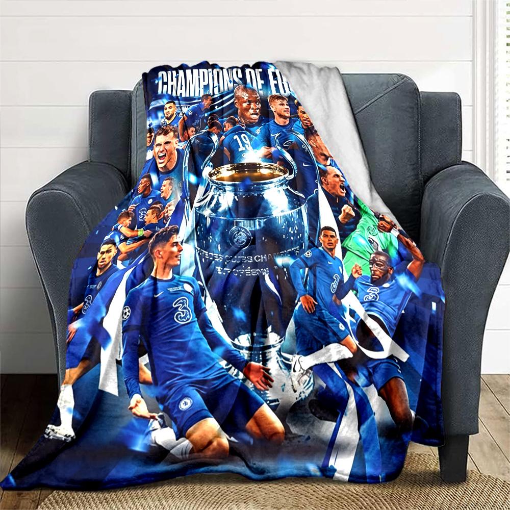 Chelsea Fc Football Player Blanket Ultra-Soft Great for Bed Chair Picnics Four Seasons Multipurpose Modern Birthday Christmas Gift Blanket