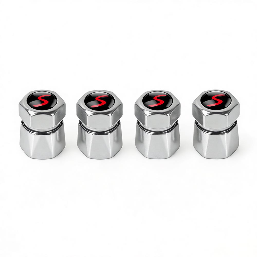 4PCS Car Styling Wheel Tyre Valve Caps Stem Covers Auto Accessories For MINI Cooper S JCW WORKS R55 R56 F55 F56 R57 R58 R59 R60