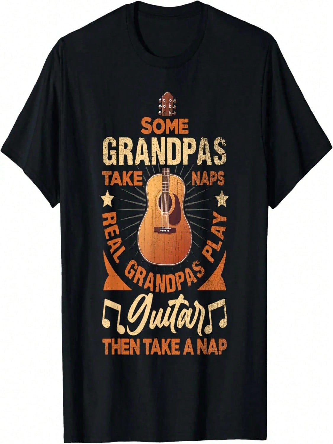 Real Grandpas Play Guitar Then Take Nap Funny Guitarist T-Shirt S разноцветный