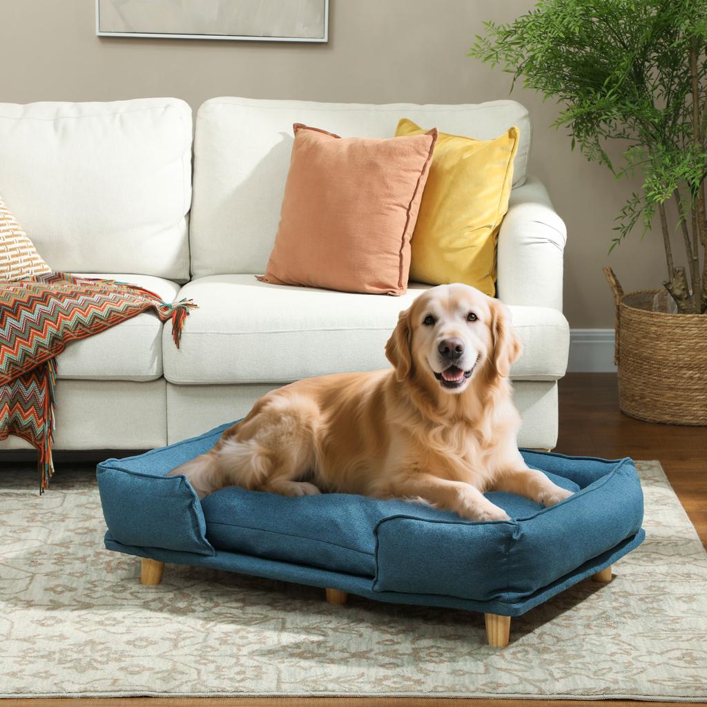 Indoor Sofa Bed for Large Dogs up to 30 kg with Removable Cushion, 96x66x24 cm, Blue