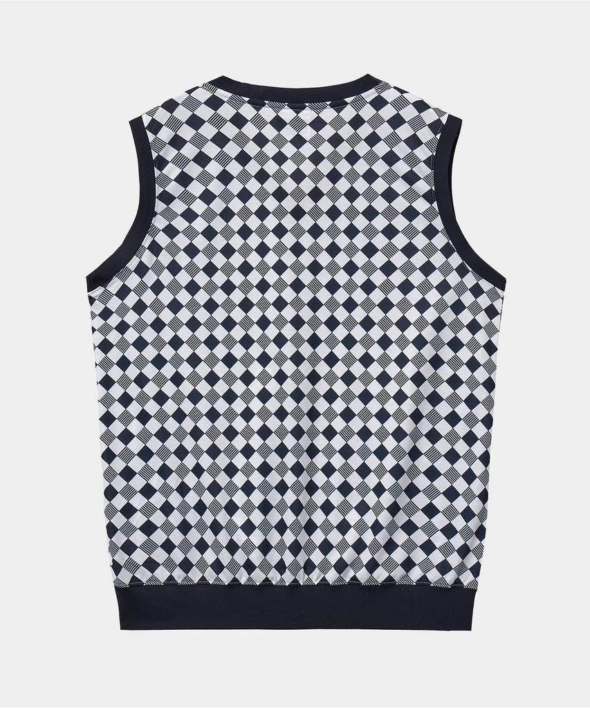 Crew Members Only Resort Print Vest Checker