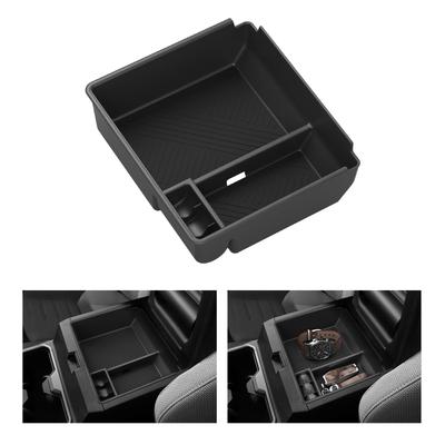 For Toyota 4Runner 2025 Center Console Armrest Storage Box Car Tray ABS Organizers Tidying Interior Accessories Black