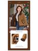 Petite Women's Lambswool Jacket for Mid-Aged & Elderly: Autumn/Winter Leather & Fur, Thick Plain Top