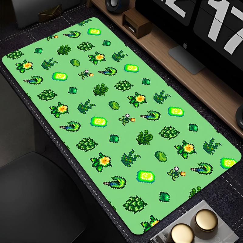 Gaming Mouse Pad Laptop Green Plants Desk Mat PC Kawaii Pixel Art Stardew Valley Anime Sky Mousepad Gamer Cabinet Keyboard Rug