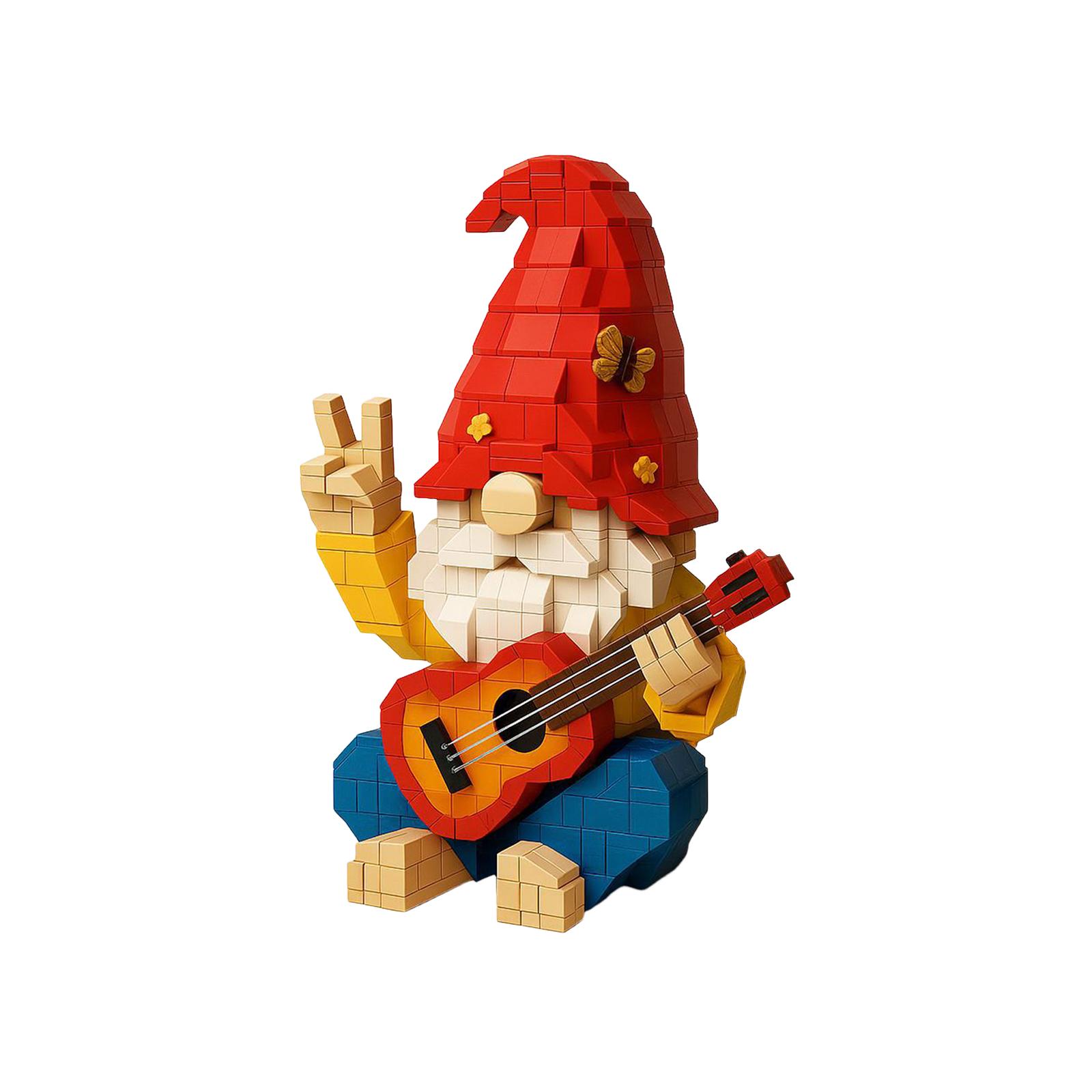 

Christmas Guitar Gnome Brick Model Ornament One Size