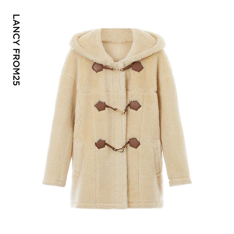 EiLEEN ELITEE Women's Pure Wool Faux Fur Particle Coat