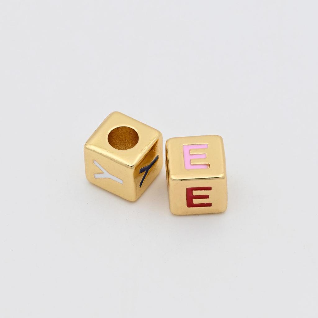 Colorful 26-Letter Square Beads & Oil Drop Letter Pendants for DIY Bracelets & Necklaces