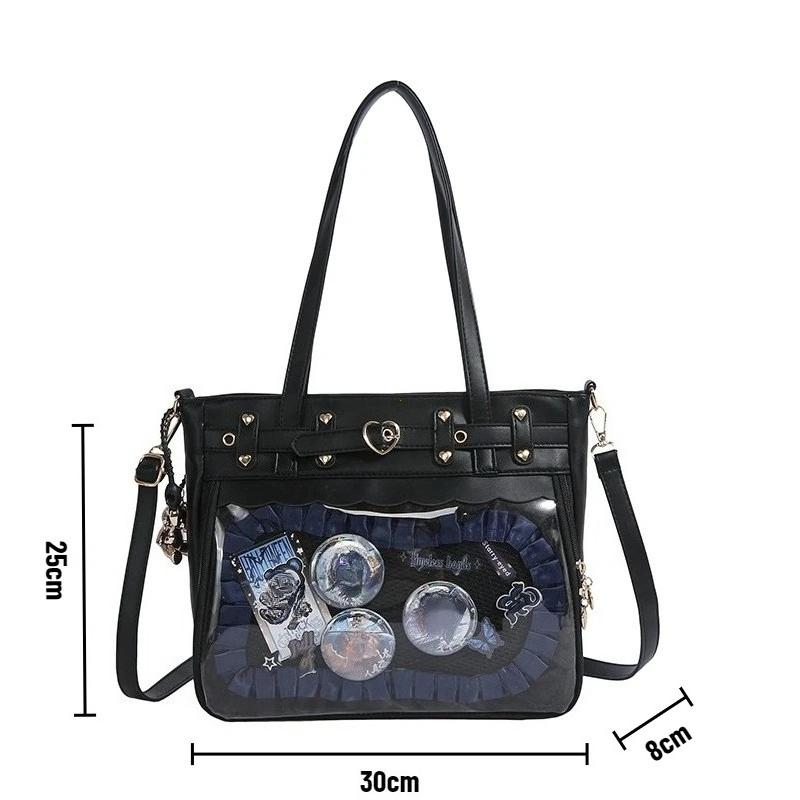 Spicy Girl Cool Ita Bag Large Capacity Transparent Pain Layer Crossbody Bag Love Chain Ulzzang Shoulder Bag Handbag