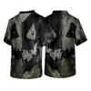 Men's Short Sleeve V-Neck Scrub Top with Chest Pocket Halloween Print for Work and Costume