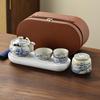 TLAKEHO Ru Kiln Portable Travel Tea Set