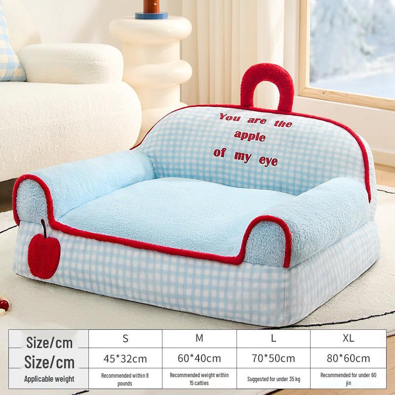 All-Season Washable Dog Bed & Cat Mat - Bichon Sofa Style