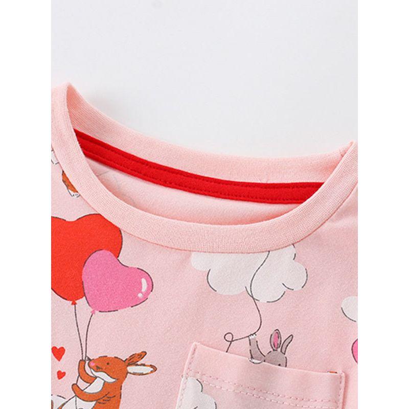 Cartoon Girls' Long-Sleeved Dress 2025 Autum New Style Fashionable Girl's Round Neck Pure Cotton Princess Dress Girls' Dress
