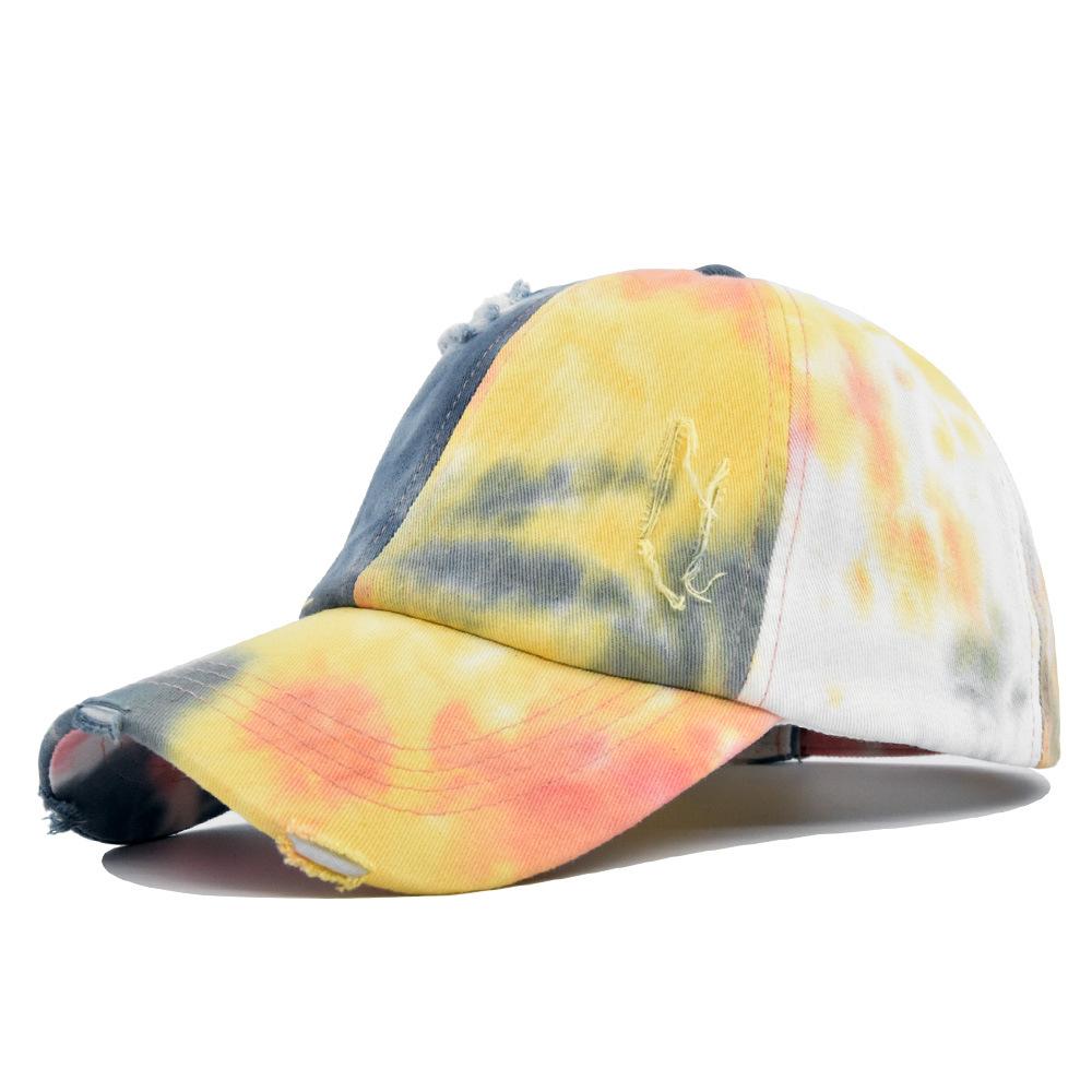 Duck Tongue Cap With Holes Baseball Cap Wornout Holes Graffiti Sunshade Hat