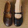 Fashion Mary Jane Ballet Shoes 2025 Design Oringnal Women's Cow Leather Metal Buckle Flat Shoes Retro Casual Daily Female Flat Shoes