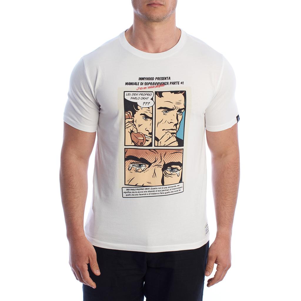 Men's Short-Sleeved Cotton Comic Print T-Shirt HS24MTS21-A