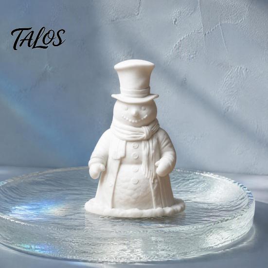 Unique Christmas Present 3D Printed Gentleman Snowman Figurine, Decorative Desktop Ornament, DIY Paintable White Unpainted Craft Ornament Statue