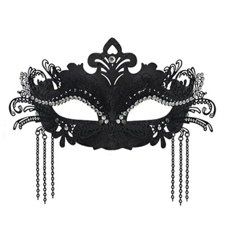 Rhinestones Fringe Half Face Mask Elegant Costume Accessory For Party Stage Performances