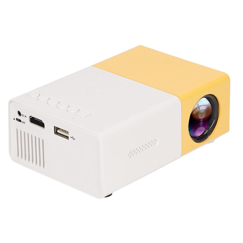 Projector 1080p Diffuse Reflection Imaging Support 23 Languages HD Projector with Spkers Yellow