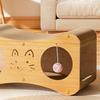 Cat Scratcher House Double Layers Corrugated Paper Scratch Cardboard Lounge Bed 2-in-1 Indoor Cats Scratching Board House with Interactive Ball