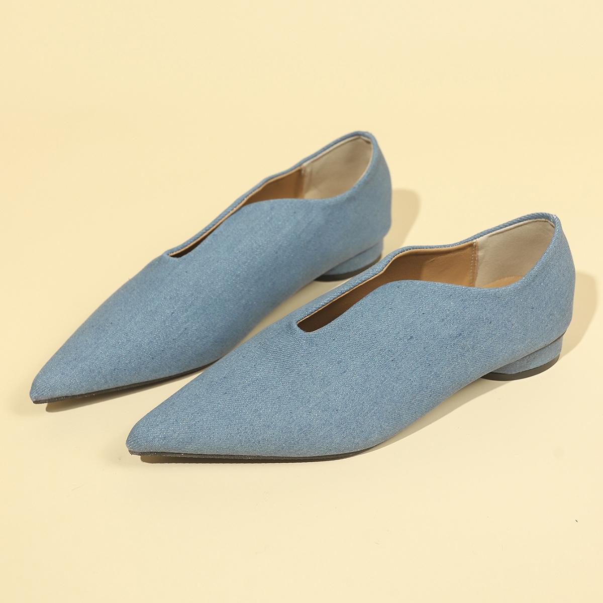 

Острый носок женские парусиновые туфли на каблуках модные неглубокие кожаные повседневные туфли женские 2024 тренд осень удобные прогулки Zapatillas Mujer 35