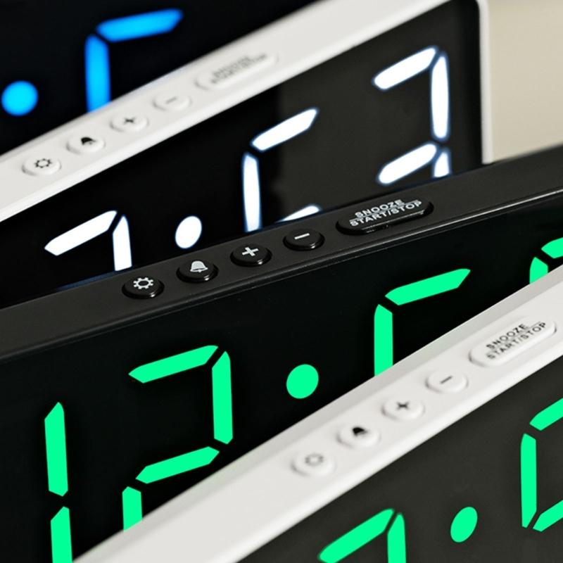 Modern Minimalists Design Electronic Clock Large Screen Display Indoor Thermometers Hygrometer Wall Mountable Tabletop
