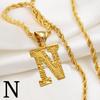 Anniyo AZ Letters Kettingen Dames Heren Verguld Initial Hanger Touwketting Engelse Letter Sieraden Alfabet Afrikaans #058002B