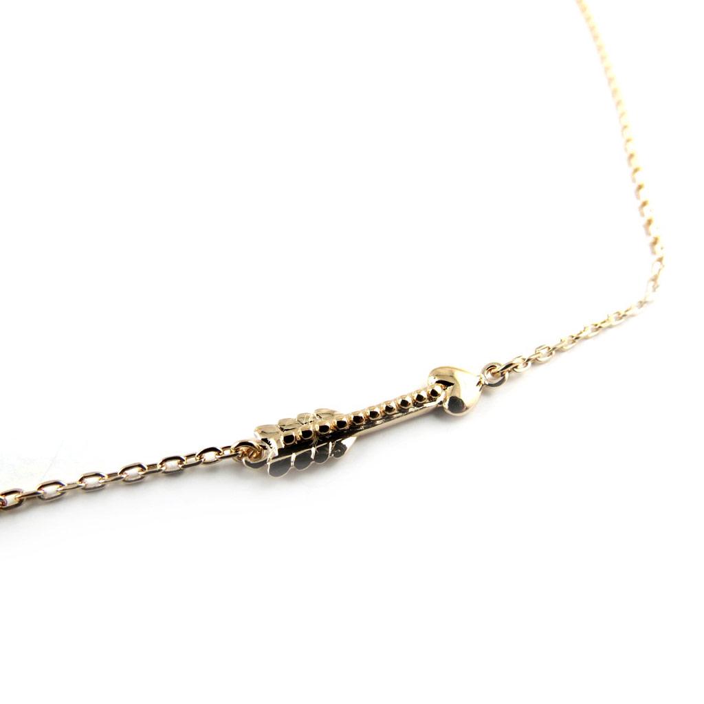 Les Trésors De Lily [K7773] - Gold Plated Necklace 'Cupid's Arrow' Gold - 17x4 Mm